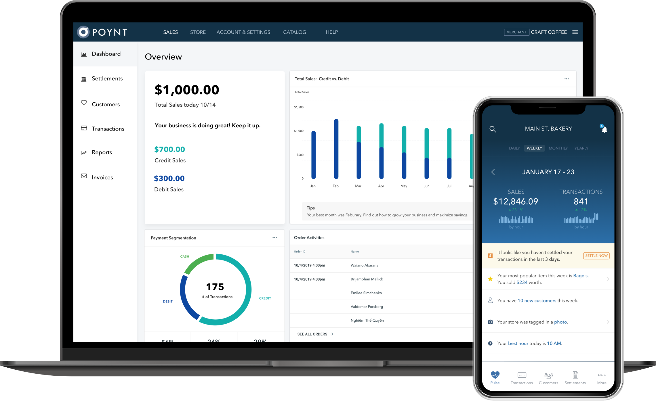 The online HQ for Poynt's payment processing unit